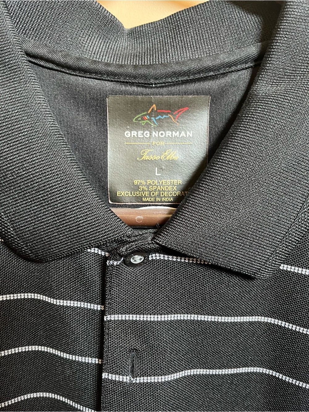 Greg Norman Collection Men’s Black Stripe Polo Shirt